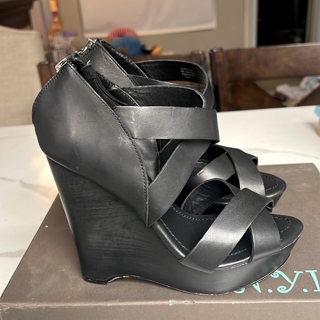 True Religion Wedge Platform Sandals